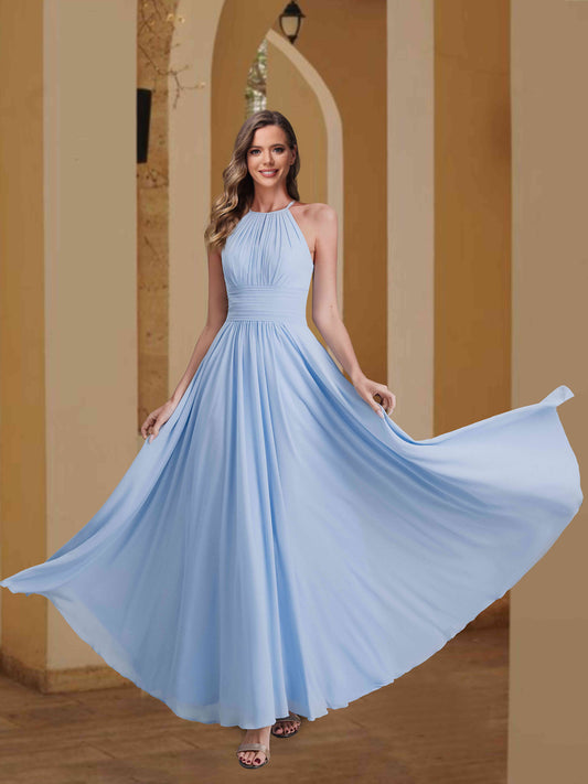 Halter Sleeveless Bridesmaid Dresses