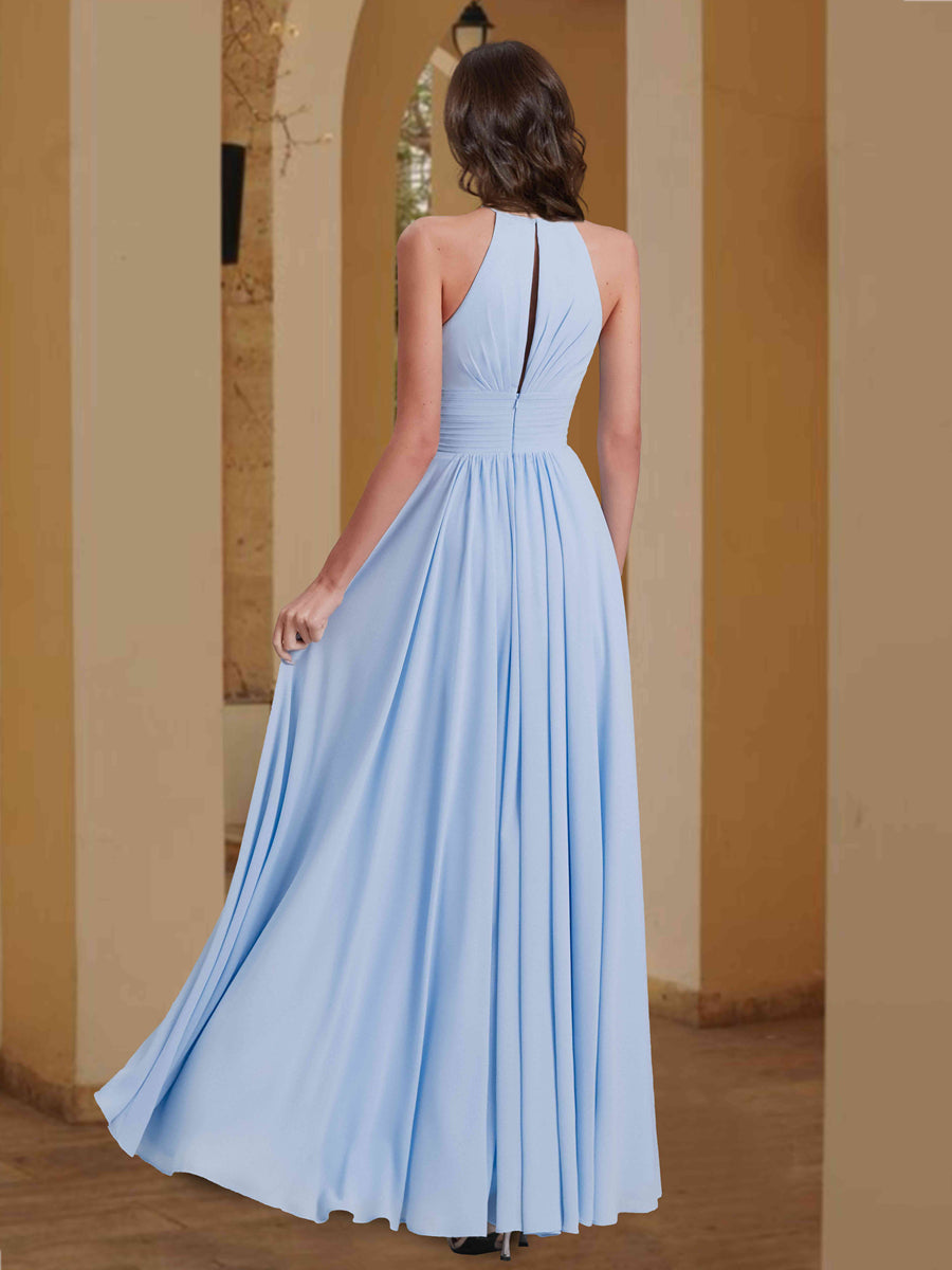 Halter Sleeveless Bridesmaid Dresses