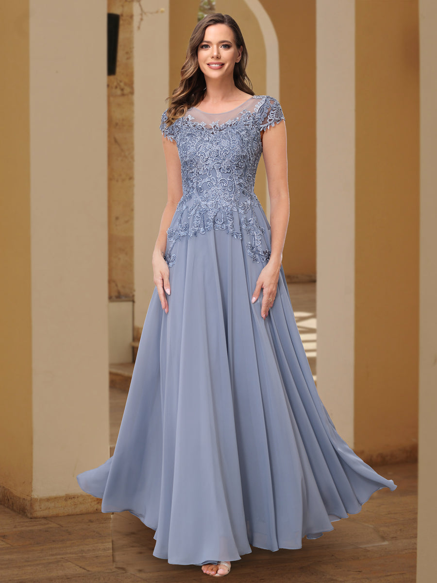 Lace Chiffon Floor-Length Wedding Guest Dresses