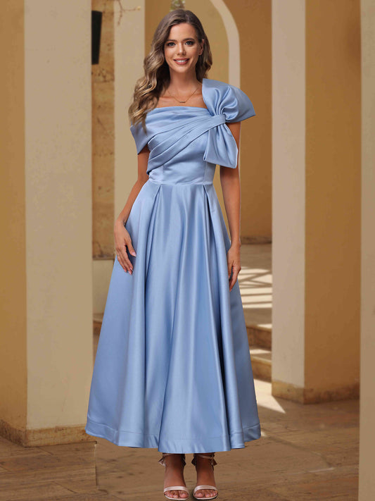 Elegant Satin Bow-Knot Wedding Guest Dresses